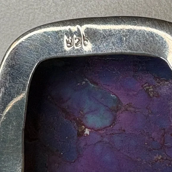 Sterling Silver & Charoite Stone Pendant - Picture 3 of 4